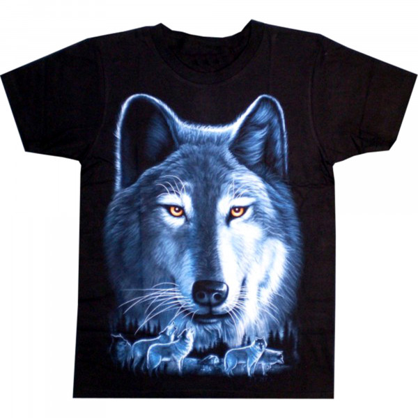 T-Shirt Biker unisex - blauer Wolf