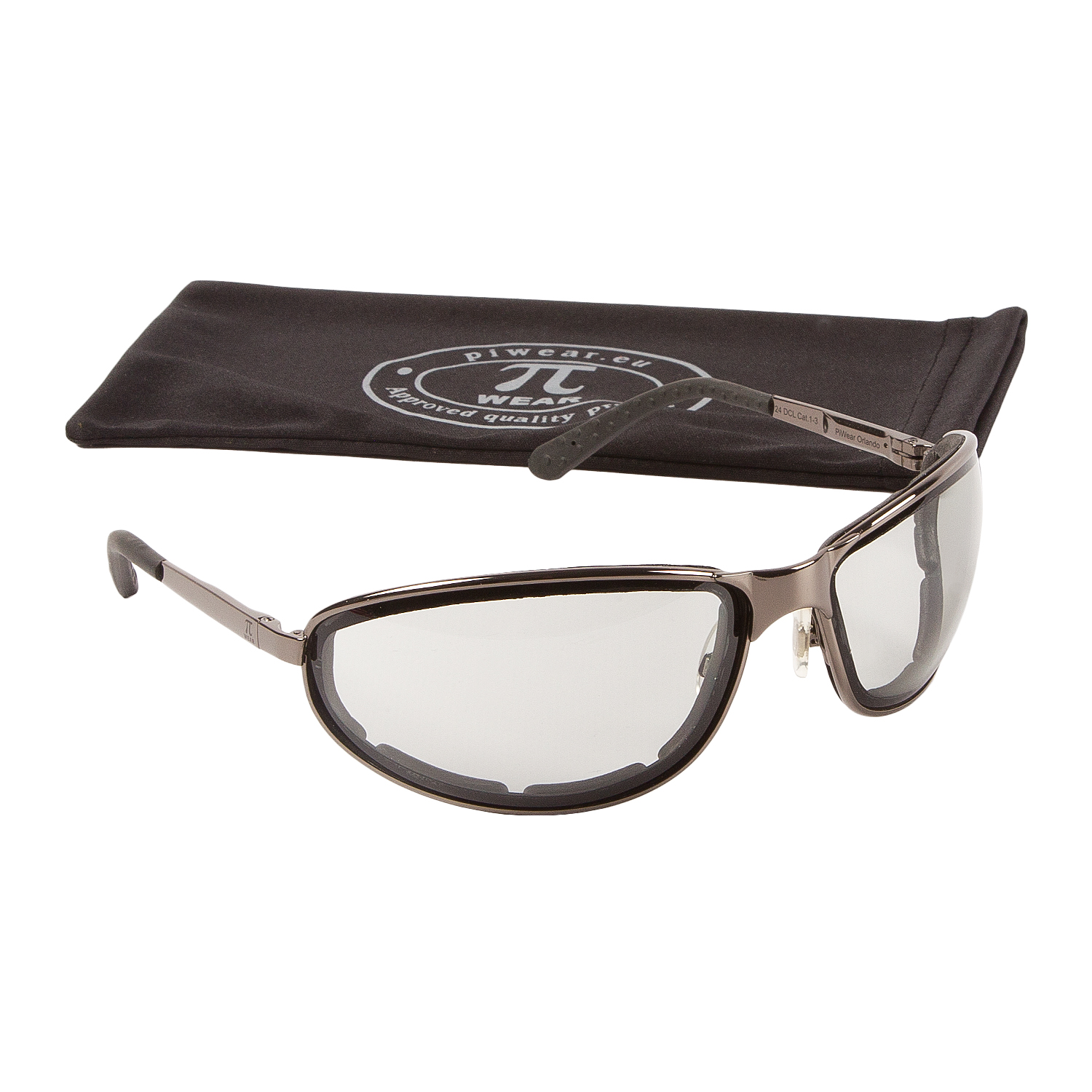 PiWear® Orlando Vollmetall Motorradbrille mit selbsttönenden Gläsern Federscharnieren Silber/Chrome 